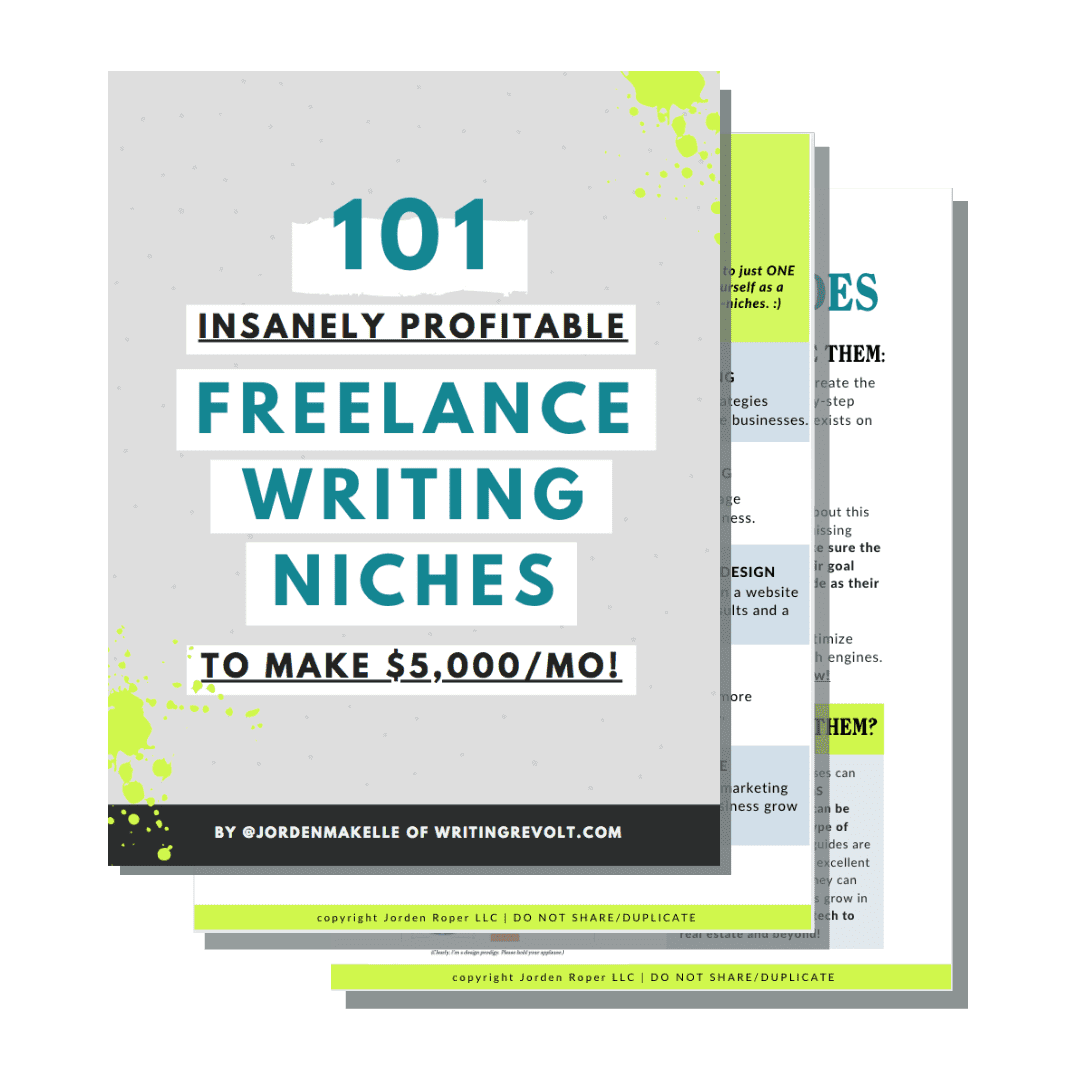 101 Profitable Freelance Writing Niches Mockup Glamour Shot